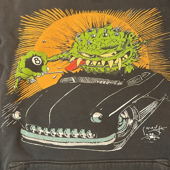 NWT Re/Done Men’s “Warthead” Sun Faded Black Hoody, Size Small - Picture 6 of 7